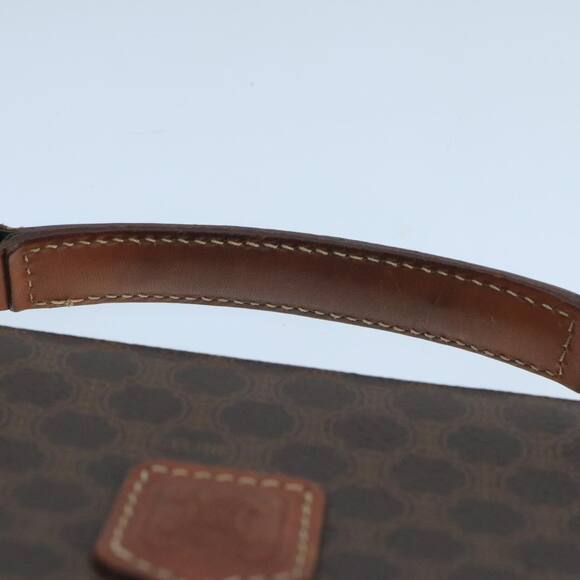 CELINE Macadam Canvas Hand Bag Pvc Leather Brown Gold - Picture 8 of 12